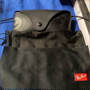 Ray-Ban sunglasses case black faux leather pebbled case